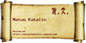 Matus Katalin névjegykártya